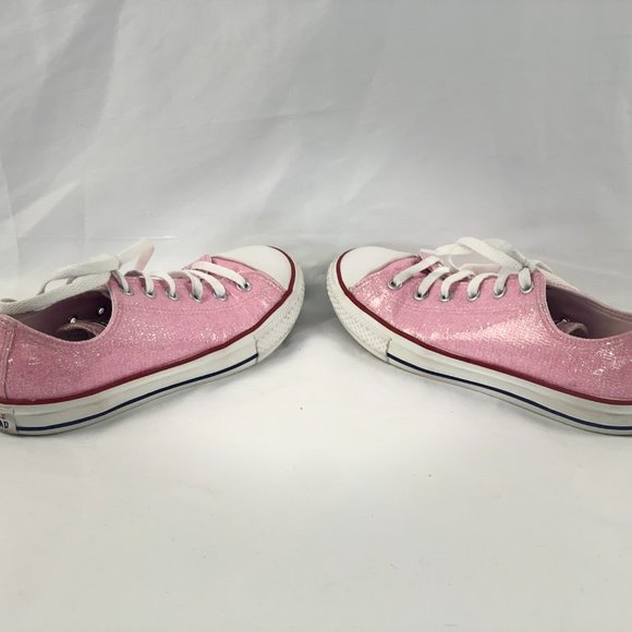 Chuck Taylor All-Star Sparkle Pink Coated Canvas Lows - Junior size 5 - Picture 5 of 6